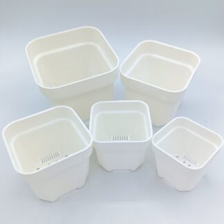 Vaso quadrato bianco a parete spessa